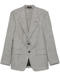 Tom Ford - Herringbone-Pattern Wool Blend Blazer - Lyst