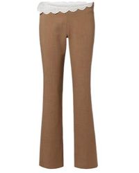 Magda Butrym - Lace-Trimmed Wool Straight Pants - Lyst