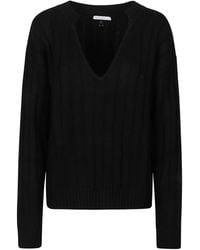 Patrizia Pepe - V-Neck Ribbed Sweater - Lyst