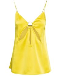 Stella McCartney - Cut-Out Detailed Sleeveless Satin Vest - Lyst