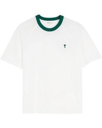 Ami Paris - Ami Contrast Collar Logo T-Shirt - Lyst