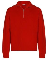 Jil Sander - Half-Zipped Knitted Jumper - Lyst