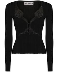 Self-Portrait - Lace Button Top - Lyst