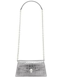 McQueen - Mini Skull Croc-Effect Shoulder Bag - Lyst