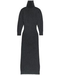 Ami Paris - Long-Sleeved Ribbed-Knit Dress - Lyst