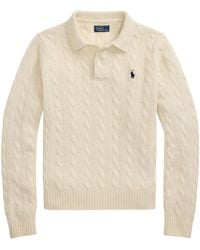 Polo Ralph Lauren - Cable Knit Long-Sleeve Crew Neck Jumper - Lyst
