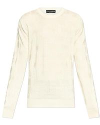 Dolce & Gabbana - Monogram Jacquard Crewneck Knitted Jumper - Lyst
