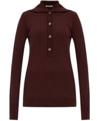 Entire studios - Ribbed Polo Knitted Top - Lyst