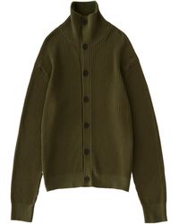Studio Nicholson - Oran Ribbed-Knit High-Neck Cardigan - Lyst