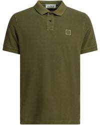 Stone Island - Compass-Patch Buttoned Polo Shirt - Lyst