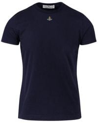 Vivienne Westwood - Orb Logo-Embroidery Cotton T-Shirt - Lyst