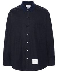Thom Browne - Rwb Striped Curved Hem Shirt - Lyst
