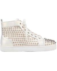 Christian Louboutin - Rivet Logo High-Top Casual Sneakers - Lyst