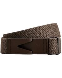 Tod's - Canvas And Leather Belt - Lyst