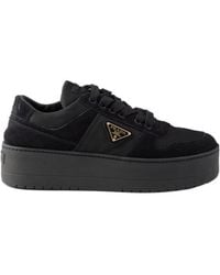 Prada - Downtown Bold Re-Nylon And Suede Sneakers - Lyst