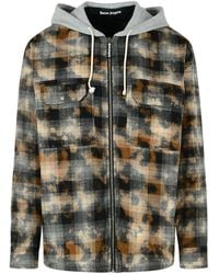 Palm Angels - Checked Zip-Up Hooded Jacket - Lyst