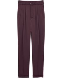 Saint Laurent - Pleated Belted Trousers - Lyst
