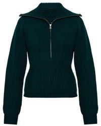 Anine Bing - Collared Long-Sleeved Zip-Up Sweater - Lyst