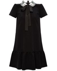 RED Valentino - Panther-Embroidered Mini Dress - Lyst
