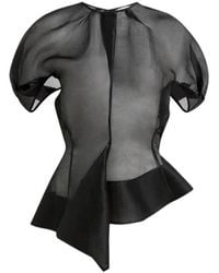 KHAITE - Asymmetric Draped Silk Top - Lyst