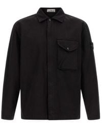 Stone Island - 'Badge Logo' Overshirt - Lyst