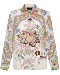Etro - Floral-Printed Long Sleeved Shirt - Lyst