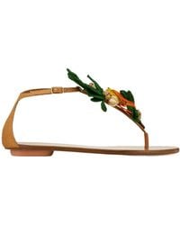 Aquazzura - Birdsong Embellished Woven Sandals - Lyst