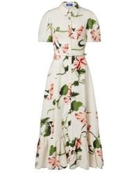 Leo - Becca Belted Floral Linen-Blend Shirt Dress - Lyst