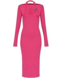 Versace Jeans Couture - Couture Halterneck Ribbed-Knit Midi Dress - Lyst