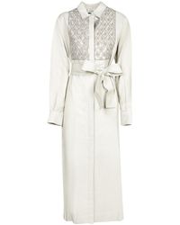 P.A.R.O.S.H. - Embellished Long-Sleeved Shirt Dress - Lyst
