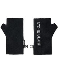 Stone Island - Ribbed-Knit Fingerless Gloves - Lyst