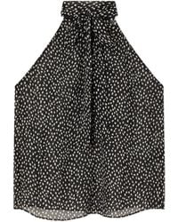 Nili Lotan - Alla Halterneck Polka-Dot Silk-Chiffon Blouse - Lyst
