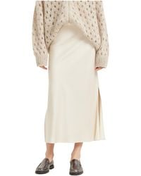 Brunello Cucinelli - Slit Detailed Midi Skirt - Lyst