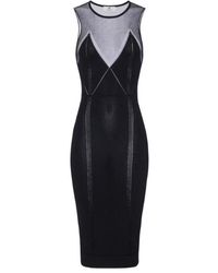 Elisabetta Franchi - Sheer Detailed Knitted Dress - Lyst