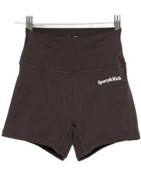 Sporty & Rich - Logo-Print Stretch-Design Shorts - Lyst