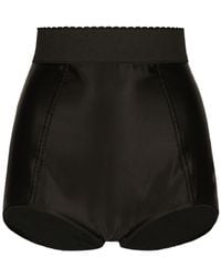 Dolce & Gabbana - Marquisette High-Waist Satin Panties - Lyst
