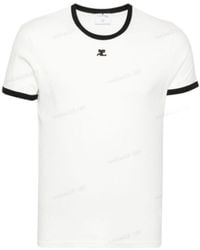 Courreges - Courrèges Contrast Crewneck Straight Hem T-Shirt - Lyst