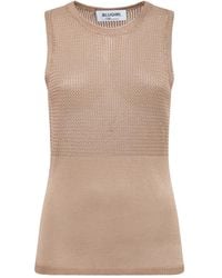 Blugirl Blumarine - Sheer Sleeveless Knitted Top - Lyst