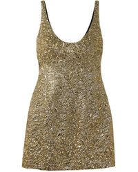 Emilia Wickstead - Floral Metallic Cloqué Mini Dress - Lyst