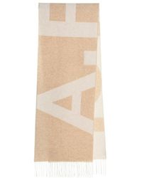 A.P.C. - Logo Detailed Fringed Scarf - Lyst