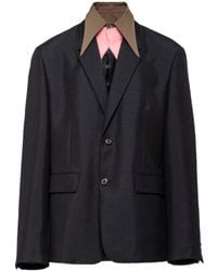 Prada - Single-Breasted Long-Sleeved Jacket - Lyst