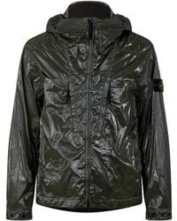Stone Island - Glossy Compass Patch Hooded Functional Jacket - Lyst