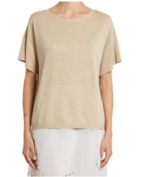 iBlues - Crew Neck Short-Sleeved Knit Sweater - Lyst