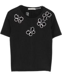 Alice + Olivia - Cindy Butterfly Motif Cropped T Shirt - Lyst