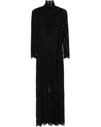 Rabanne - Rabanne Floral Lace High-Neck Long Dress - Lyst