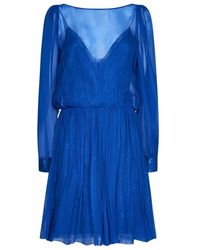 Alberta Ferretti - Layered Semi-Sheer Midi Dress - Lyst