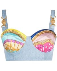 Versace - Patterned Cropped Top - Lyst