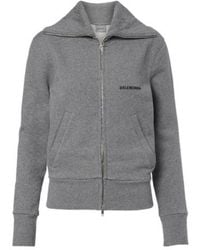 Balenciaga - Logo Cotton Zip-Up Sweatshirt - Lyst