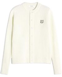 Maison Kitsuné - Maison Kitsuné Fox Head Ribbed Knit Cardigan - Lyst