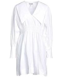 Ganni - Solid Color Long-Sleeve Dress - Lyst